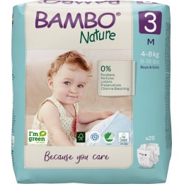 Bambo Nature Eldobható pelenka 3, 28 db, 4-8 kg