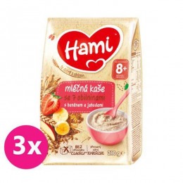 3x Hami Tejkása 7 gabonával banánnal és eperrel 210 g, 8+