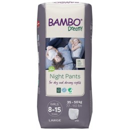 Bambo Dreamy Night eldobható pelenka bugyi nadrág Girl 8-15 éves korig, 10 db, 35-50 kg-ig
