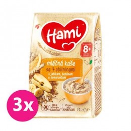 3x Hami Tejkása 7 gabonával almával, banánnal és naranccsal 210 g, 8+