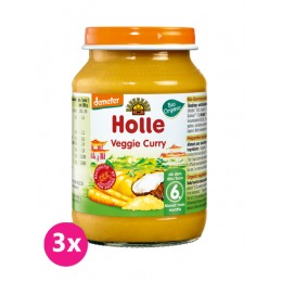 3x Holle Bio Organic vegetáriánus curry (6 m+) 190 g - zöldség köret