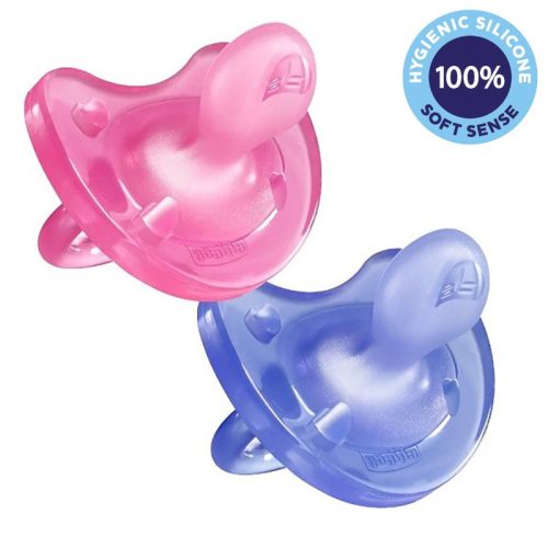 CHICCO Teljesen szilikon cumi Physio Soft lány 2 db, 16-36m