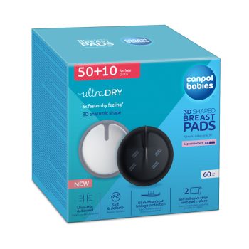   CANPOL BABIES Légáteresztő, formázott 3D fekete melltartóbetét, 50+10 db