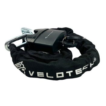 Kerékpárzár láncos Velotech 0,8x90 cm fekete U lakattal