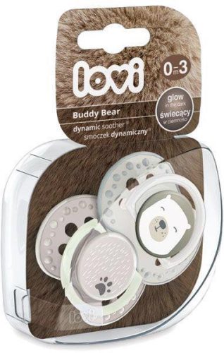 LOVI Szilikon szimmetrikus dinamikus cumi Buddy Bear 0-2M 2db