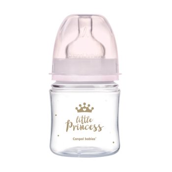   CANPOL BABIES Royal Baby széles nyakú cumisüveg 120 ml rózsaszín