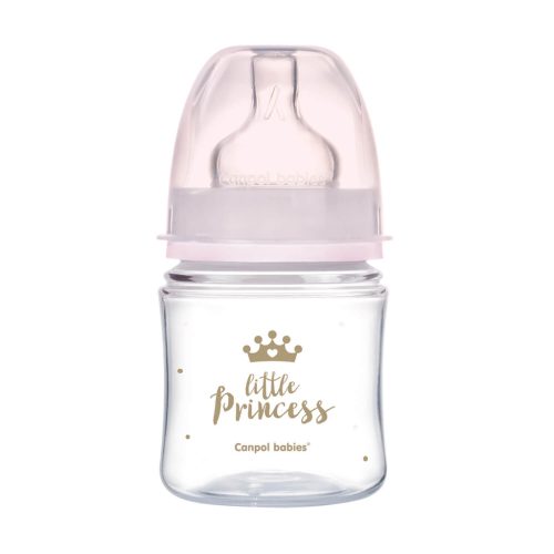 CANPOL BABIES Royal Baby széles nyakú cumisüveg 120 ml rózsaszín