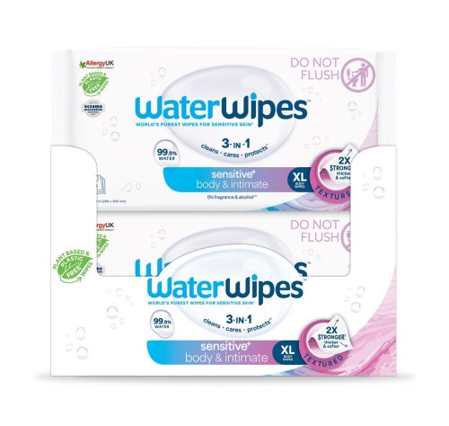 12x WATERWIPES Nedves törlőkendő Adults műanyagmentes 30 db ( 360 db )