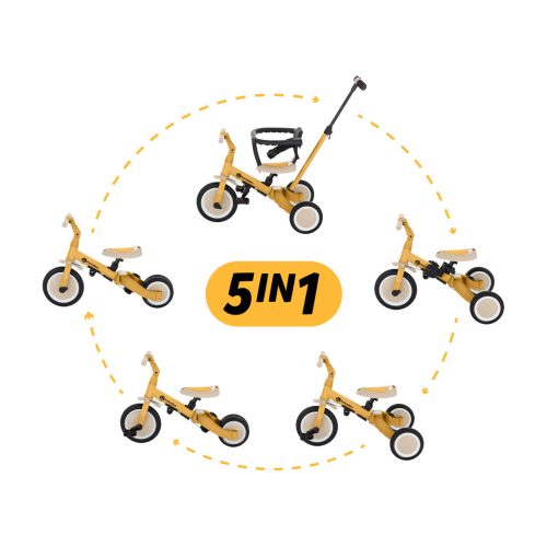 PETITE&MARS Multifunkciós tricikli 5in1 Turbo Intense Ochre