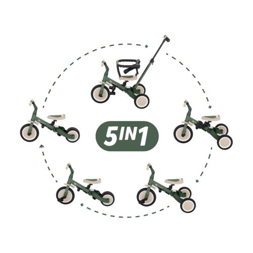 PETITE&MARS Multifunkciós tricikli 5in1 Turbo Misty Green