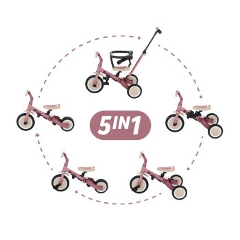 PETITE&MARS Multifunkciós tricikli 5in1 Turbo Dusty Rose