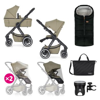   PETITE&MARS Kombinált babakocsi ICON 2in1 Mossy Green XXL AIR