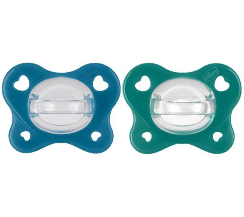 CHICCO Cumlík Physio Dual Soft silikónový chlapec 16-36m, 2 ks