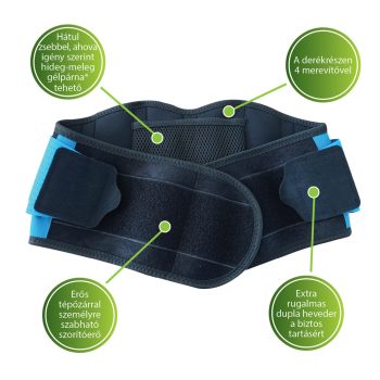   Sport derékszorító merevítéssel és elasztikus pántrendszerrel XL