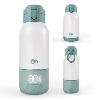   KINDERKRAFT Cestovný ohrievač mlieka a termoska 2v1 Gaja Green