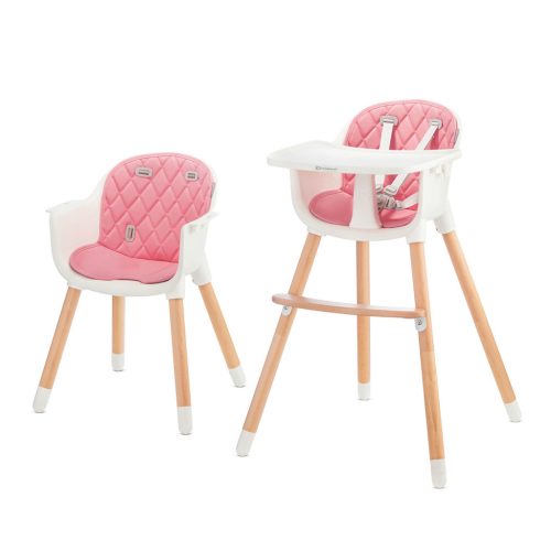 Kinderkraft etetõszék Sienna 2in1 fa lábbal pink