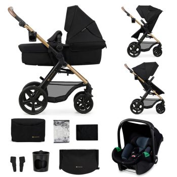   KINDERKRAFT Moov 2 3v1 kombinált babakocsi Pure Black - habkerekek
