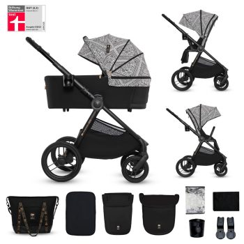   KINDERKRAFT Kombinált babakocsi Nea 2 2 az 1-ben Lunar Black Bizuu