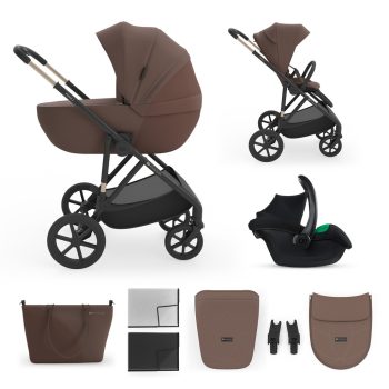   KINDERKRAFT Kombinált babakocsi 3 az 1-ben Prime 3 Velvet Mocca