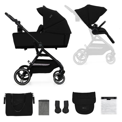 KINDERKRAFT SELECT Kombinált babakocsi Yoxi 2in1 Pure Black
