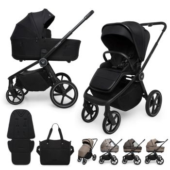 MUUVO Kombinált babakocsi Five 2 az 1-ben Classic Black