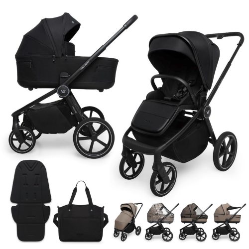 MUUVO Kombinált babakocsi Five 2 az 1-ben Classic Black