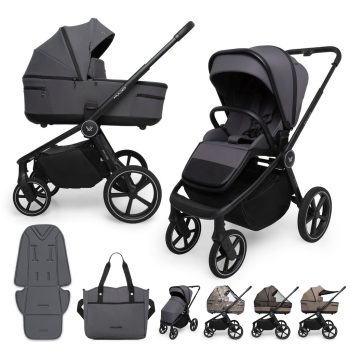 MUUVO Kombinált babakocsi Five 2 az 1-ben Iron Graphite