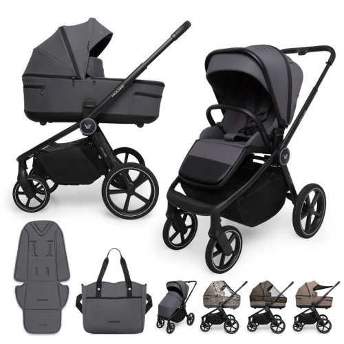 MUUVO Kombinált babakocsi Five 2 az 1-ben Iron Graphite