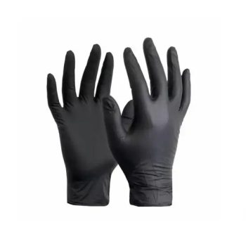   Egyszerhasználatos púdermentes nitril kesztyű, 100 db / 1 doboz (fekete, M)