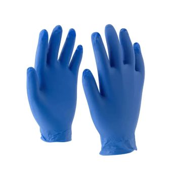   Egyszerhasználatos púdermentes nitril kesztyű, 100 db / 1 doboz (kék, M)
