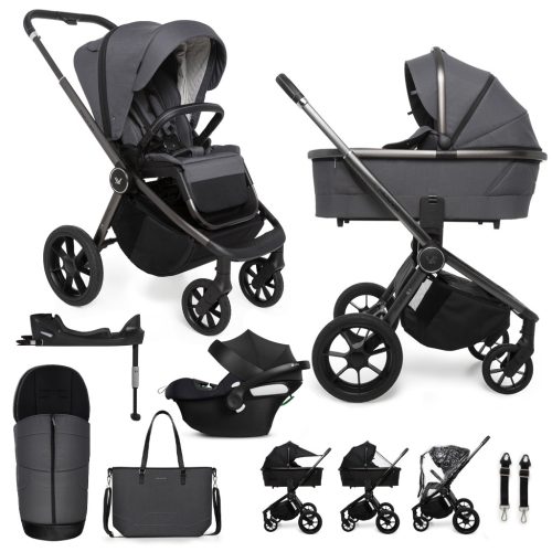 MUUVO KÉSZLET Babakocsi Quick SE 2 Diamond graphite szett 2in1 + CYBEX Aton B2 i-Size + alap