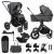 MUUVO KÉSZLET Babakocsi Quick SE 2 Diamond graphite szett 2in1 + CYBEX Aton B2 i-Size + alap