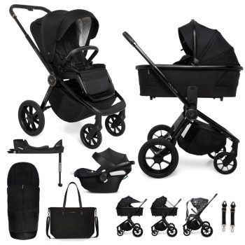   MUUVO KÉSZLET Babakocsi Quick SE 2 Chromium black szett 2in1 + CYBEX Aton B2 i-Size + alap