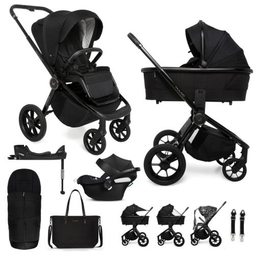 MUUVO KÉSZLET Babakocsi Quick SE 2 Chromium black szett 2in1 + CYBEX Aton B2 i-Size + alap