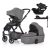 PETITE&MARS KÉSZLET Babakocsi 4v1 ICON Dove Grey LITE RWS + CYBEX Aton B2 i-Size