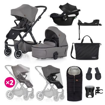   PETITE&MARS KÉSZLET Babakocsi 4v1 ICON Dove Grey XXL AIR + CYBEX Aton B2 i-Size