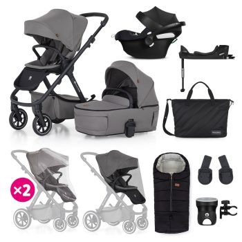   PETITE&MARS KÉSZLET Babakocsi 4v1 ICON Dove Grey XXL RWS + CYBEX Aton B2 i-Size