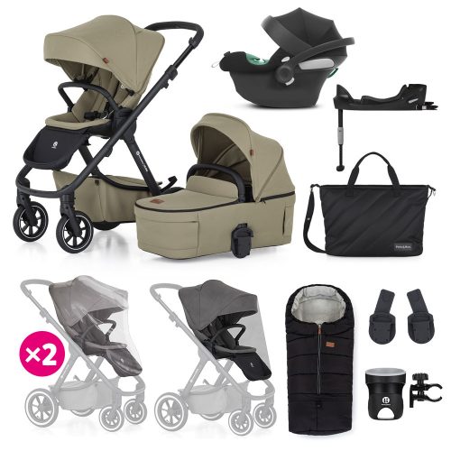 PETITE&MARS KÉSZLET Babakocsi 4v1 ICON Mossy Green XXL RWS + CYBEX Aton B2 i-Size