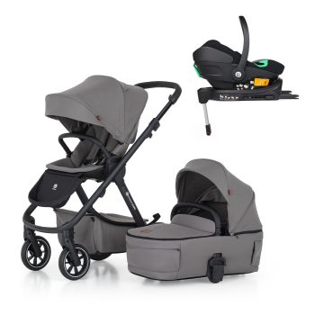   PETITE&MARS Kombinált babakocsi  ICON 2in1 Dove Grey LITE RWS + Core Pro i-Size Black Grey  + Bázis