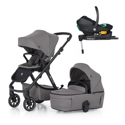 PETITE&MARS Kombinált babakocsi  ICON 2in1 Dove Grey LITE RWS + Core Pro i-Size Black Grey  + Bázis