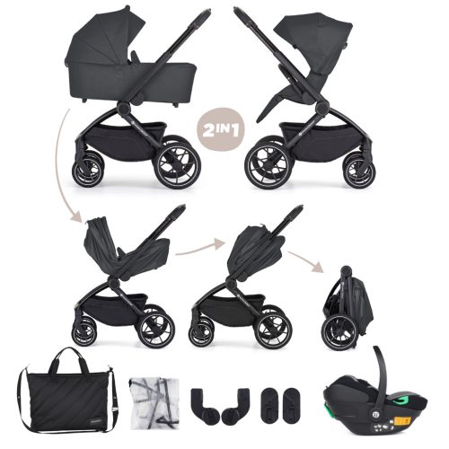 PETITE&MARS Kombinált babakocsi SCOUT 3 az 1-ben Anthracite Moon Core Pro i-Size